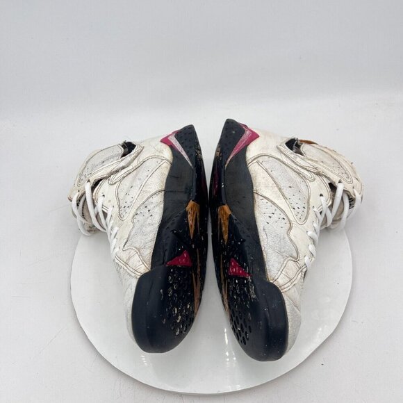 Vintage Nike Air Jordan Retro 7 Cardinal Men Size 10 White Shoes Made In Korea - Picture 7 of 14